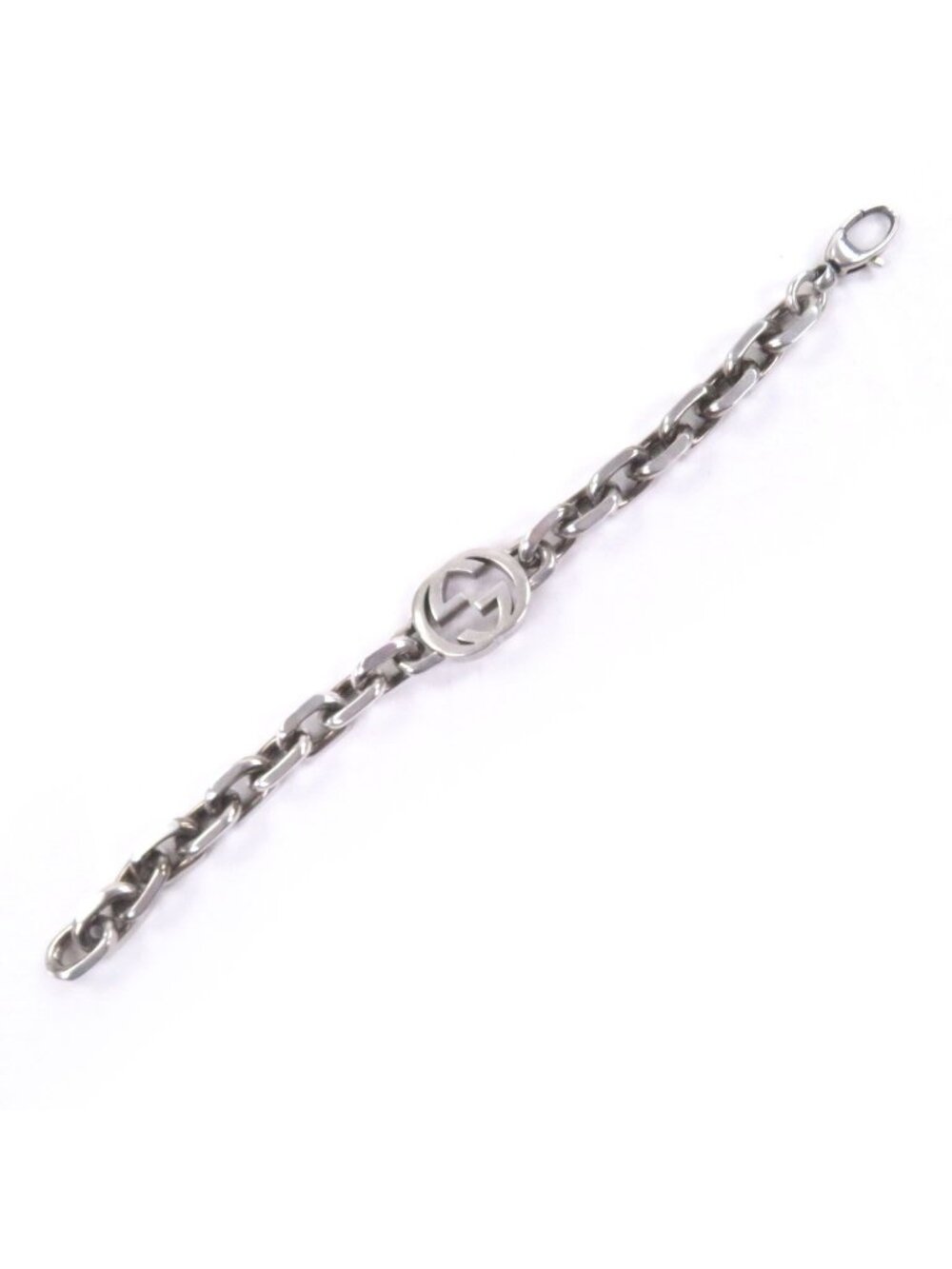 Gucci Interlocking Chain Bracelet Silver 17 - Picture 2 of 5